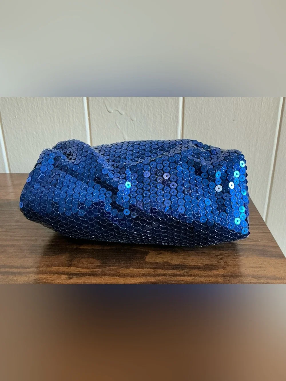 A Rare Discontinued Blue Sequence Kipling Cosmetic Makeup Zipper Bag